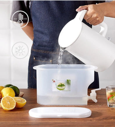 Cold Water Kettle with Faucet – Large Capacity Summer Beverage Dispenser for Refrigerator, Ice Water, Juice, Fruit Tea & Flower Tea Bucket for Home Use