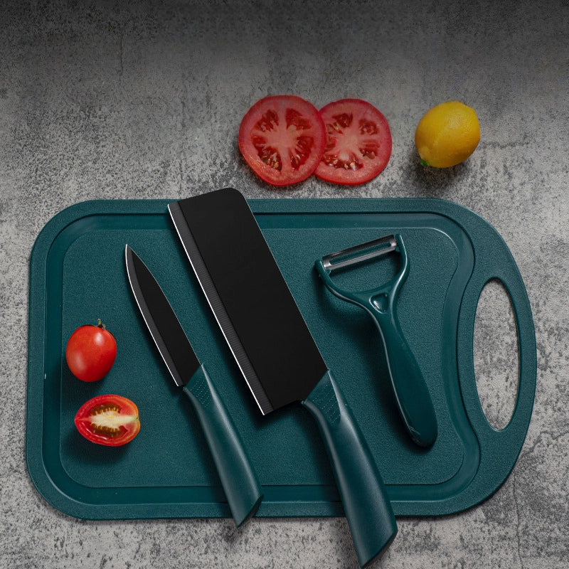 Stainless Steel Kitchen Knife Set, Fruit Knife, Food Supplement, Household Kitchen Knife, Cutting Board, Full Set