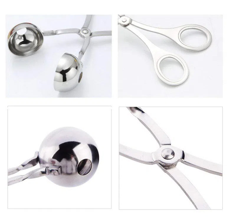 Stainless Steel Meatball Maker – Douyin Rice Ball Mold & Kitchen Croquette Tool, Non-Stick Meatball Scoop Clip for Household Cooking