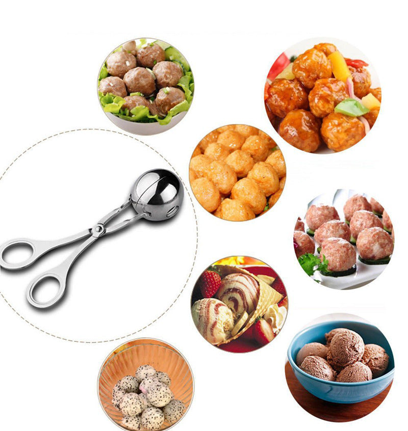 Stainless Steel Meatball Maker – Douyin Rice Ball Mold & Kitchen Croquette Tool, Non-Stick Meatball Scoop Clip for Household Cooking