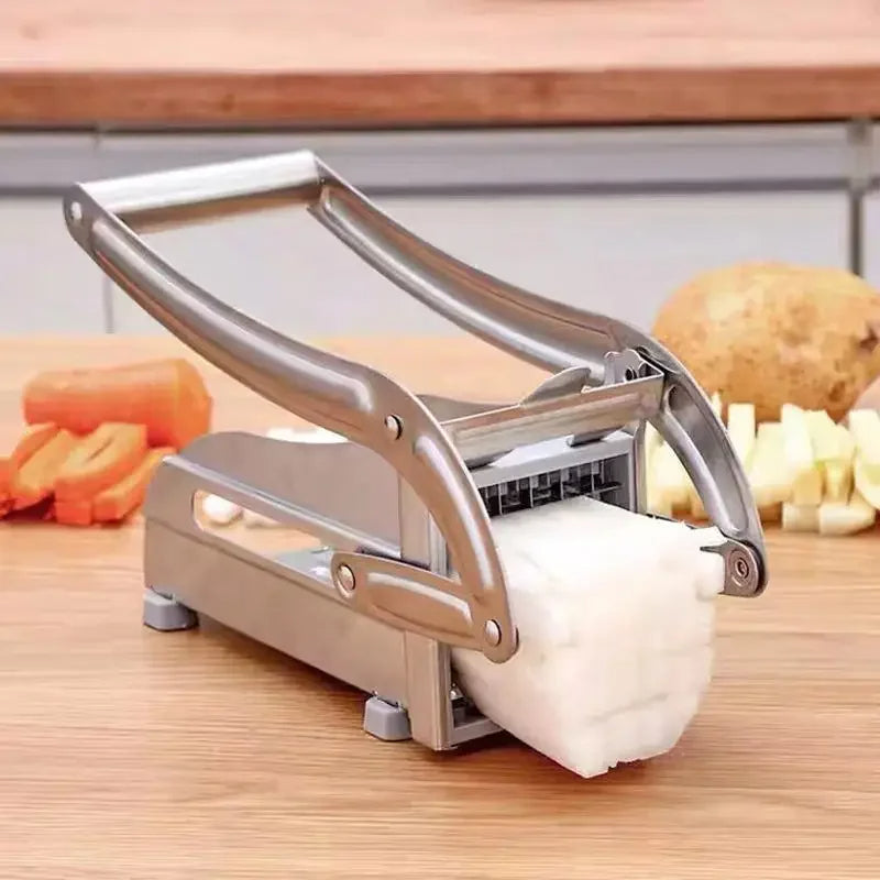 Potato Cutter, Multifunctional Household Stainless Steel, Hand-Pressed French Fry Cutter, Fruit and Vegetable Cutting Kitchen Tool
