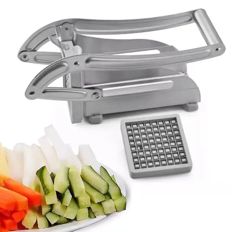 Potato Cutter, Multifunctional Household Stainless Steel, Hand-Pressed French Fry Cutter, Fruit and Vegetable Cutting Kitchen Tool