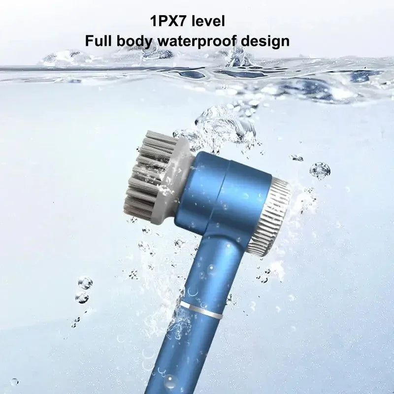 Kitchen Pot Washing Brush, Multifunctional Rotating Household Cleaning Brush, Hard Bristle Waterproof Dishwashing Brush, Short Handle Electric Brush