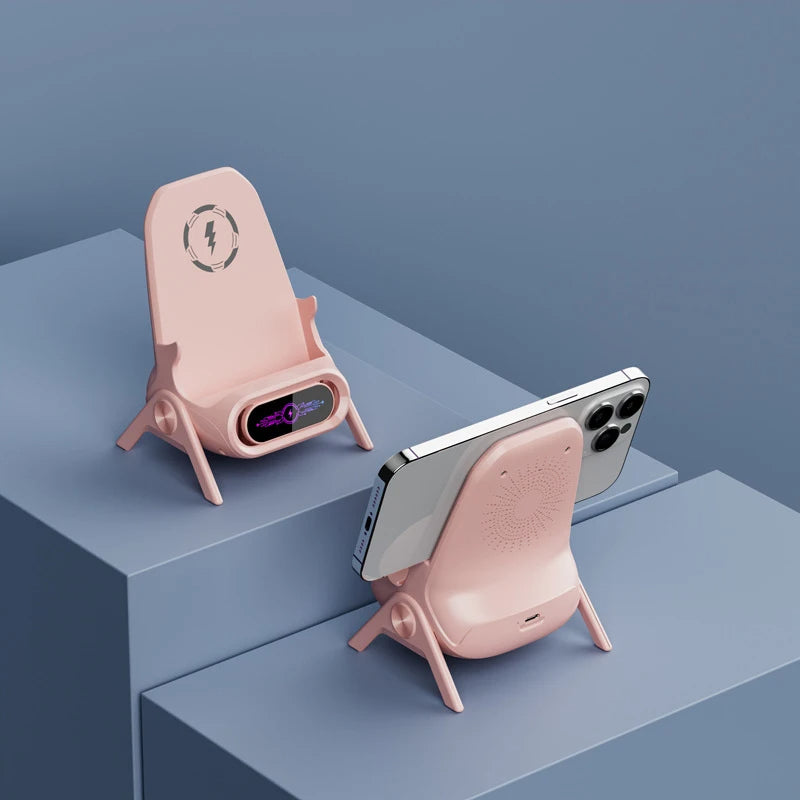 Dual Function, Wireless Charging Or Direct Charging Via Phone Port, Lazy Small Chair Stand, Desktop Horizontal And Vertical, Chasing Drama, Amplification