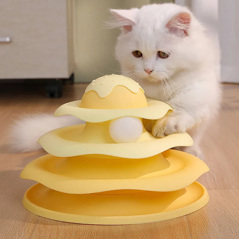 Cat Toy, Self-Entertainment Turntable Ball, Cat Boredom Amuse Cat Artifact, Kitten Ice Cream Play Plate Cat Toy