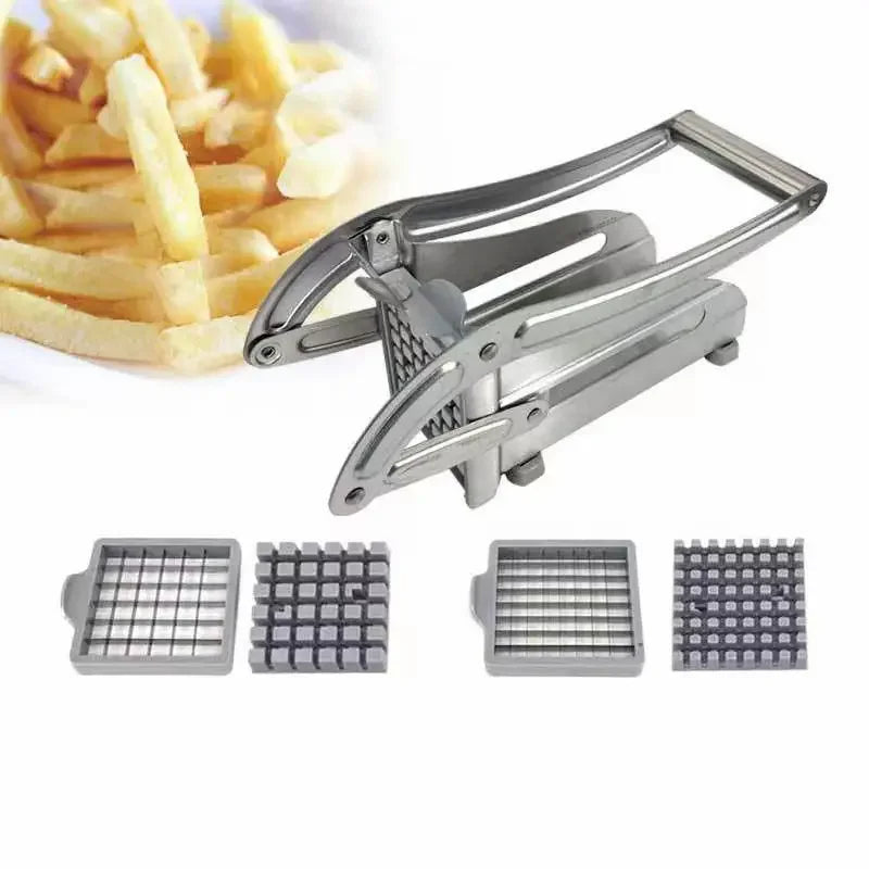 Potato Cutter, Multifunctional Household Stainless Steel, Hand-Pressed French Fry Cutter, Fruit and Vegetable Cutting Kitchen Tool