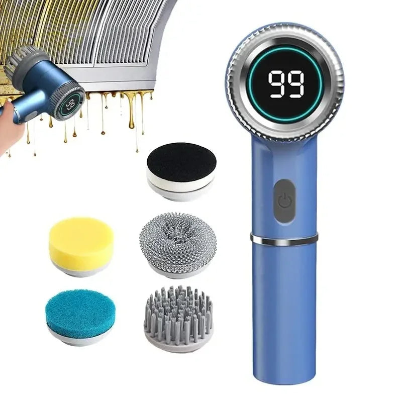 Kitchen Pot Washing Brush, Multifunctional Rotating Household Cleaning Brush, Hard Bristle Waterproof Dishwashing Brush, Short Handle Electric Brush