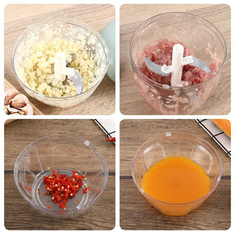 Multi-Function Vegetable Cutter, Manual Meat Grinder And Garlic Press For Home Cooking