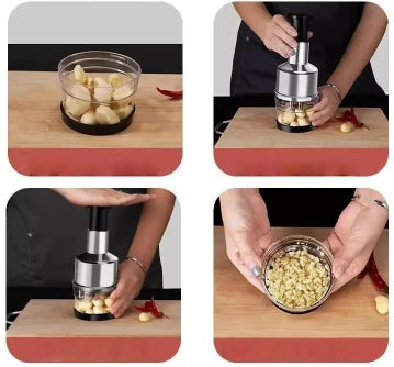 Multifunctional Garlic Press, Manual Stainless Steel Cutter For Home Cooking