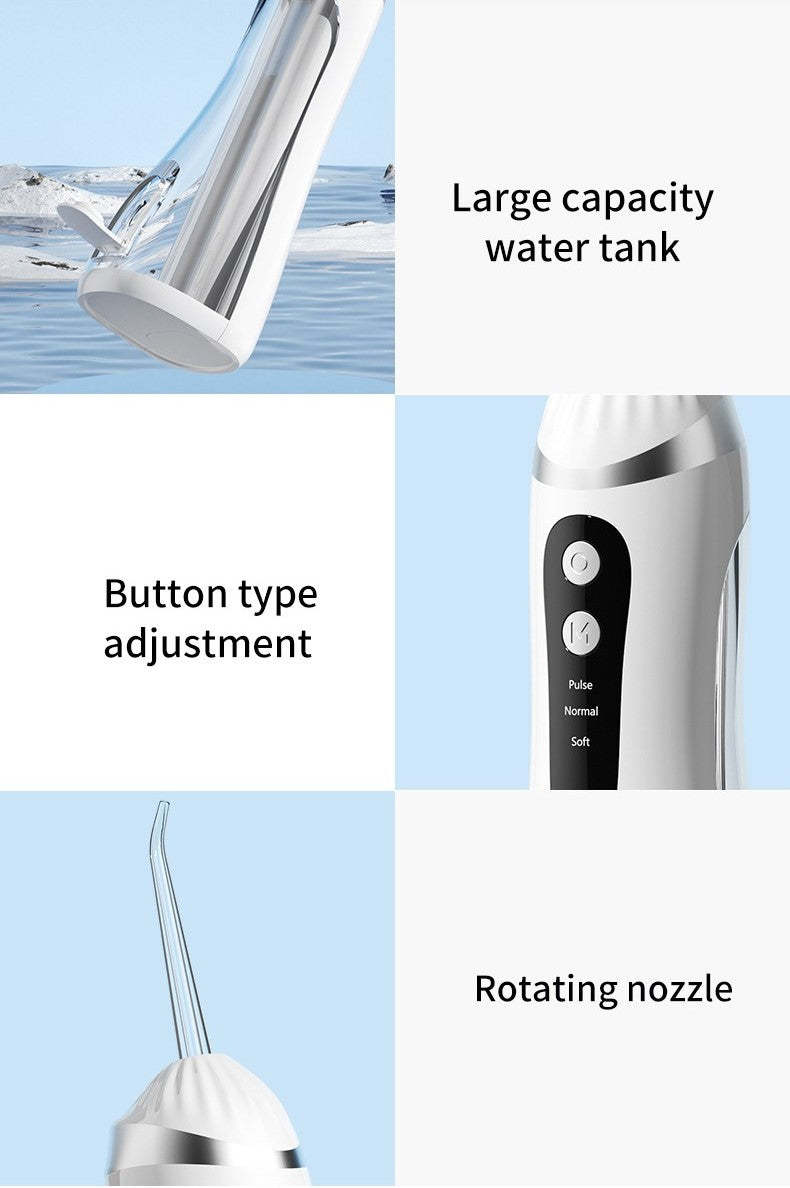 Portable Electric Water Flosser for Orthodontics with Four Nozzles, Suitable for Gum Protection and High Cleaning Power