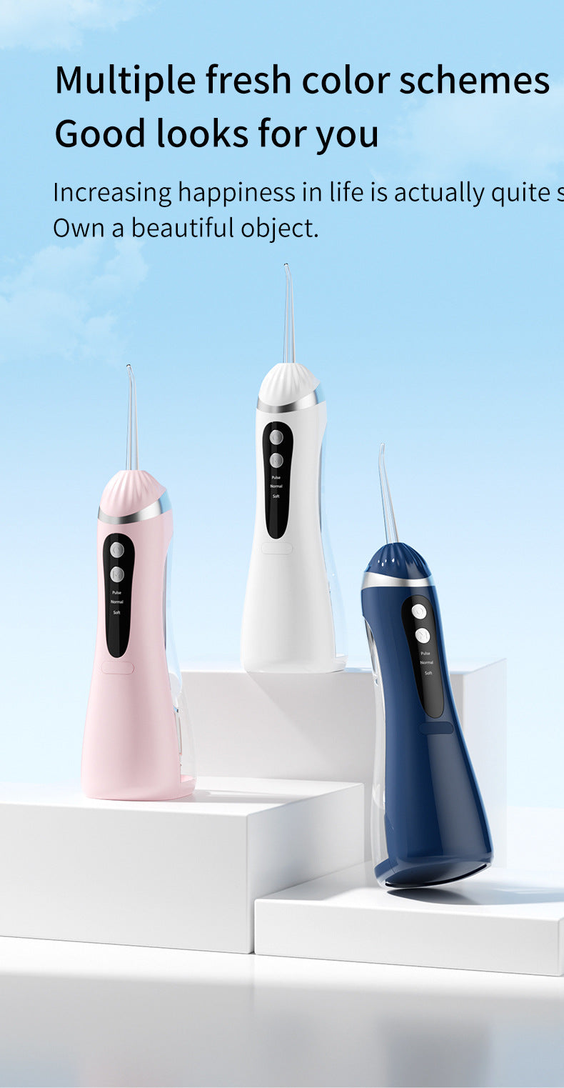 Portable Electric Water Flosser for Orthodontics with Four Nozzles, Suitable for Gum Protection and High Cleaning Power
