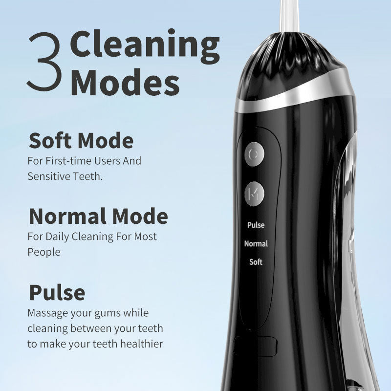 Portable Electric Water Flosser for Orthodontics with Four Nozzles, Suitable for Gum Protection and High Cleaning Power