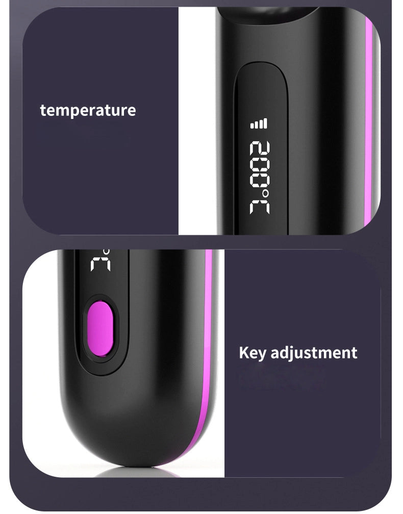 Wireless Straight Hair Comb Negative Ion Straight Hair Comb Wireless LCD Straight Curling Portable Straight Hair Curling Comb