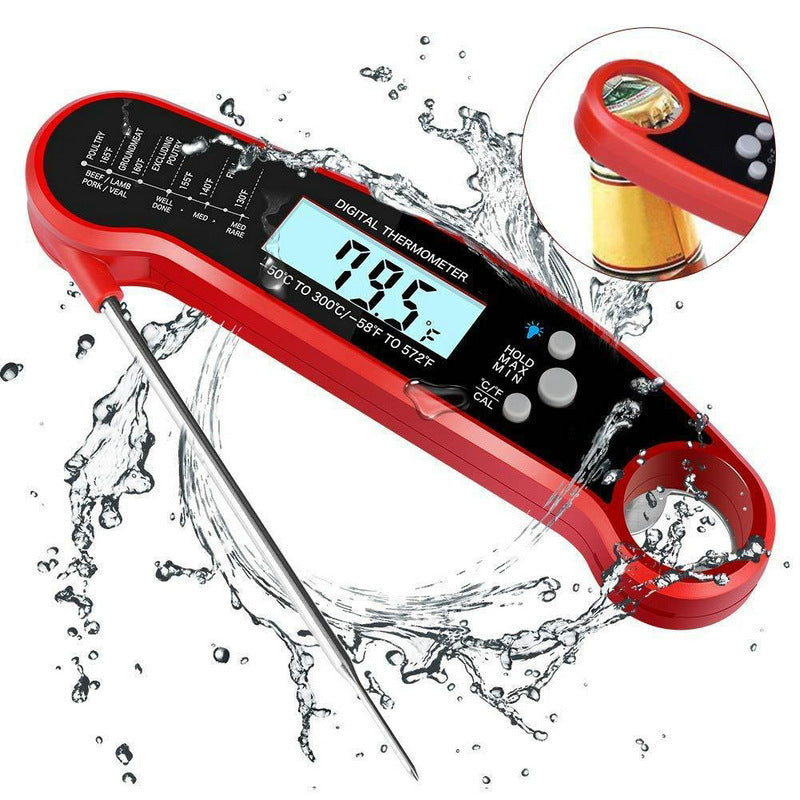 Digital Kitchen Thermometer, Folding Probe Type, Wireless, Digital Display, Kitchen Cooking Baking Food Accurate Electronic Thermometer, Magnet, Luminous, Waterproof