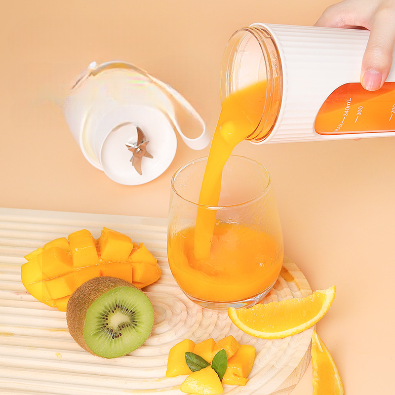 New Home Mini Rechargeable, Small Portable Juicer with Carry-On Cup, Juice Squeezer