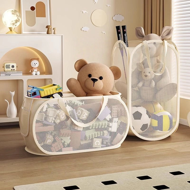 Kids’ Toy Storage Basket – Large Capacity Plush Organizer for Toys, Clothes & Laundry – Foldable & Portable for Home Use