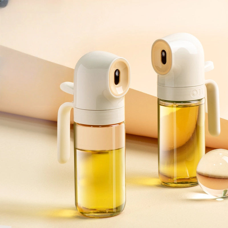Glass Oil Spray Bottle & Pourer – 2-in-1 Kitchen Oil Dispenser for Cooking, Salad, and Baking – Atomizing Mist & Controlled Pour
