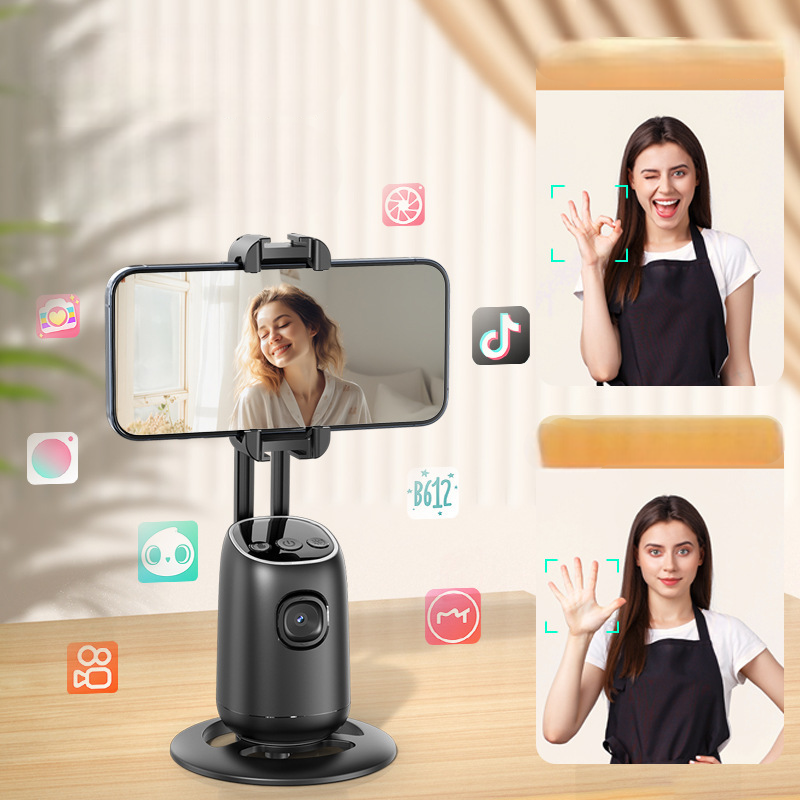 Shooting Gimbal Stabilizer, Mobile Phone Live Streaming, AI Intelligent Face Recognition Tracking, 360° Follow-Up Shooting Artifact Bracket