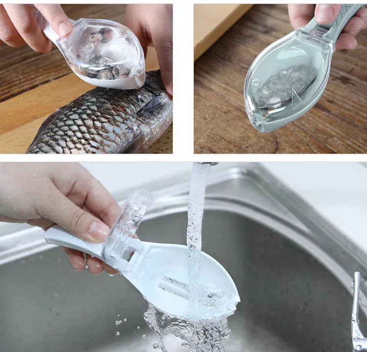 Fish Scale Scraper with Cover – Manual Fish Scaler Tool for Easy Scale Removal, Home Kitchen Cleaning Gadget, Safe & Efficient Design