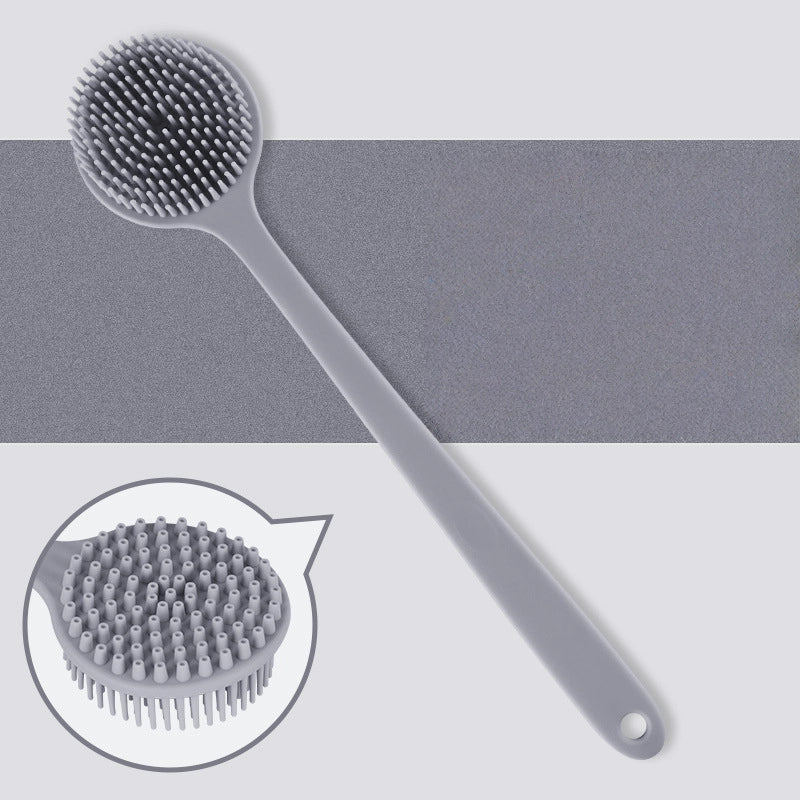 Silicone Long Handle Bath Brush – Soft Bristle Body Scrubber, Back Brush for Comfortable Cleaning