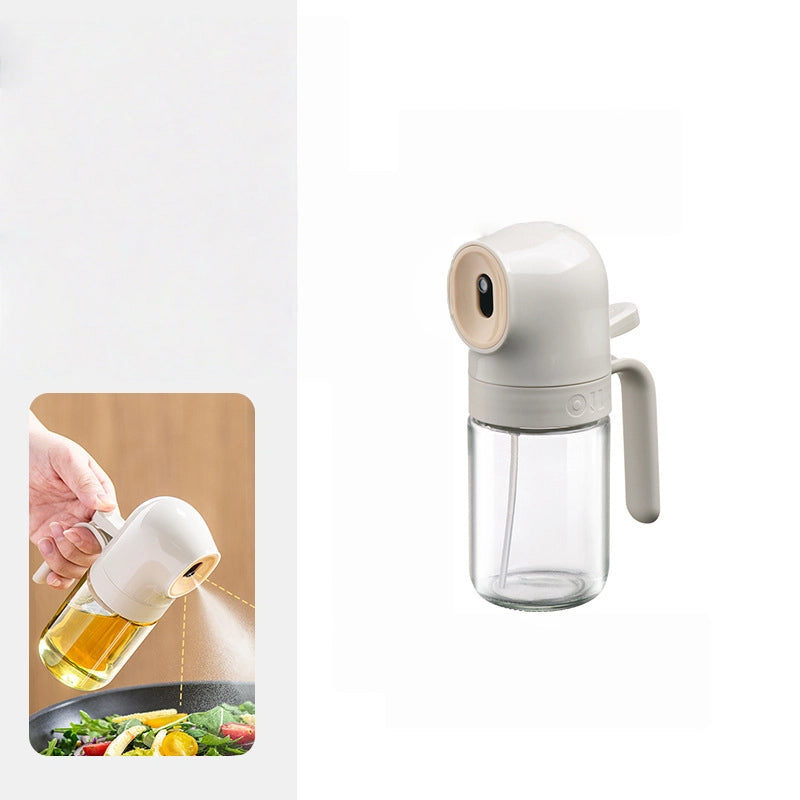 Glass Oil Spray Bottle & Pourer – 2-in-1 Kitchen Oil Dispenser for Cooking, Salad, and Baking – Atomizing Mist & Controlled Pour