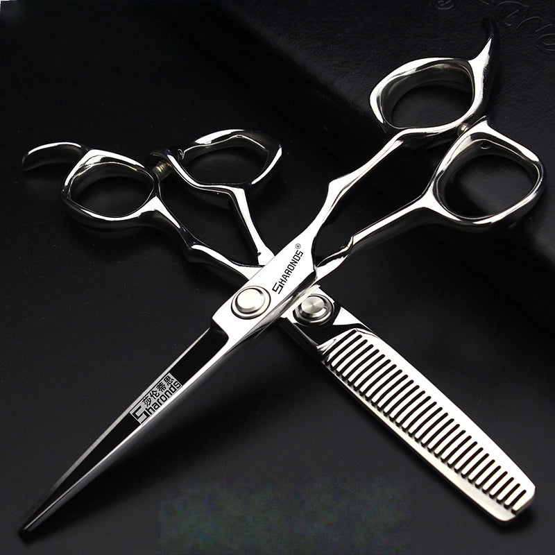 One-Piece Hairdressing Scissors,Flat Shears, Seamless Tooth Shears, Hairdresser Haircut