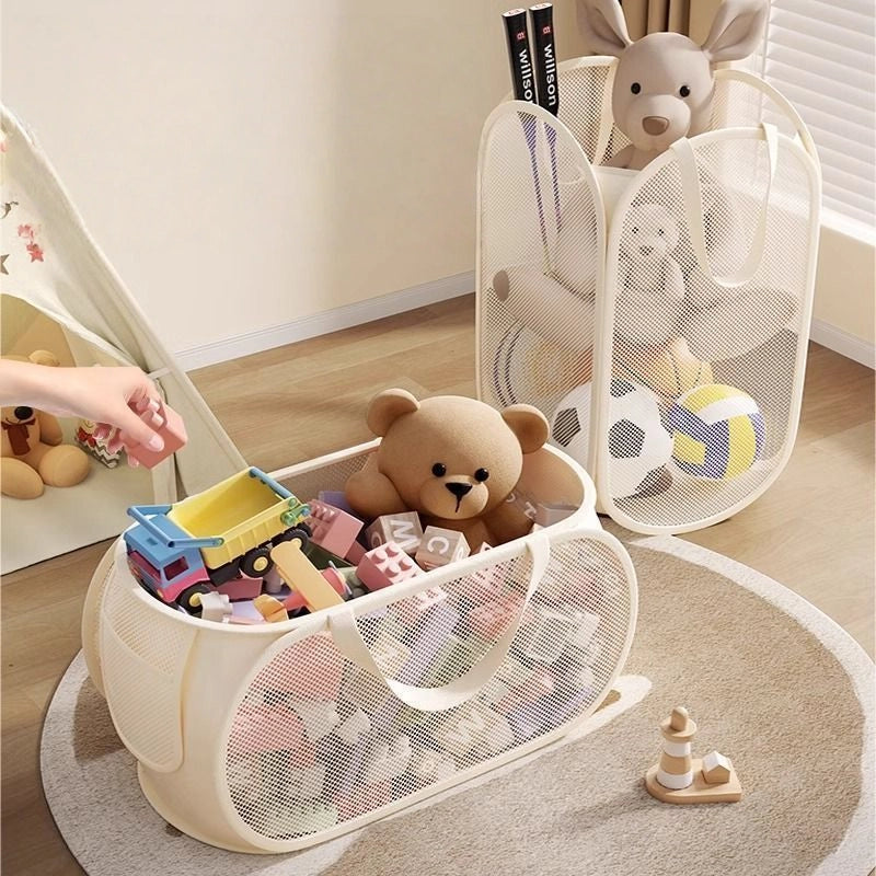 Kids’ Toy Storage Basket – Large Capacity Plush Organizer for Toys, Clothes & Laundry – Foldable & Portable for Home Use