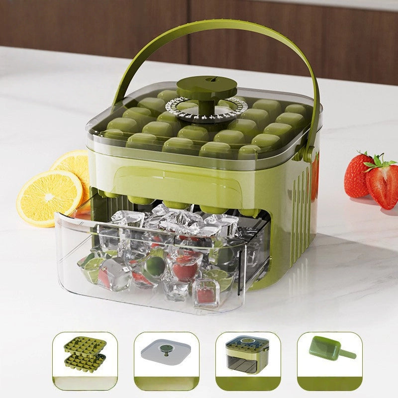 Press Ice Cube Mold Box, Large Capacity Ice Ball Maker For Refrigerator And Household Use