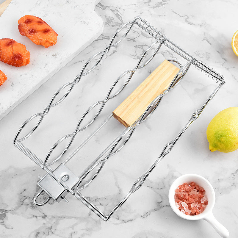 BBQ Grill Tool – Outdoor Foldable Grilled Corn Clip, Stainless Steel Grilling Net Clip, Convenient Hot Dog Grill Clip