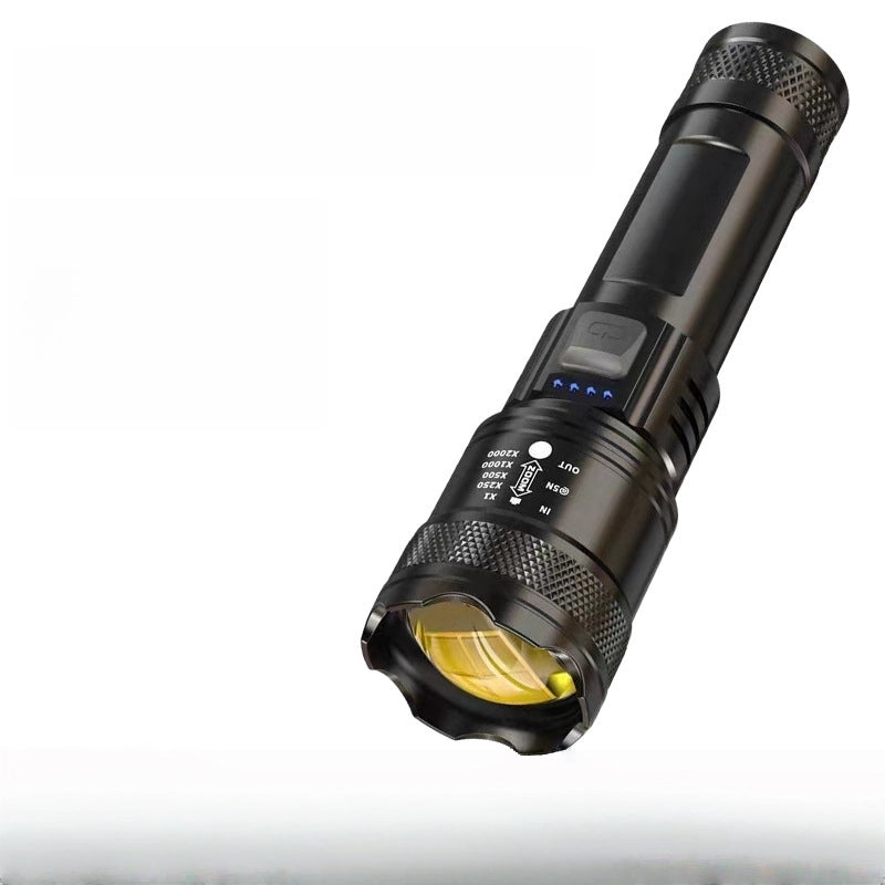 High-Power Flashlight, Long Battery Life, Rechargeable Lighting Flashlight, Outdoor High-Power Telescopic Zoom Flashlight