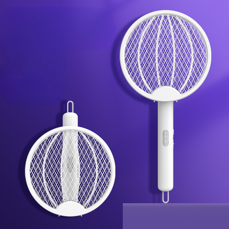 Folding Electric Mosquito Swatter, Rechargeable Household Mosquito Killer Lamp, Two-in-One USB Rechargeable, Electric Shock Type Mosquito Attractor, Wholesale Mosquito Swatter