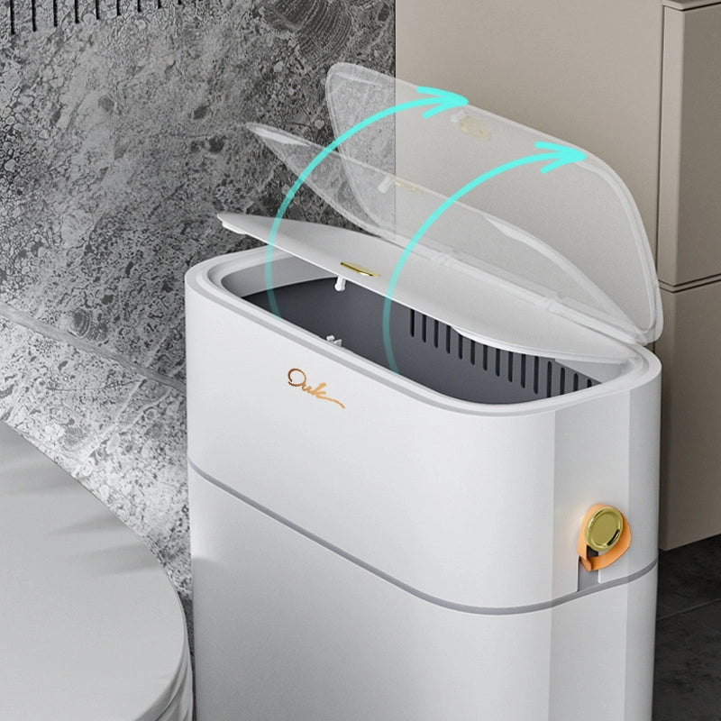 Push-Type Trash Can, Bathroom Toilet Dedicated, Living Room, Kitchen, With Lid, Automatic Packing Bucket