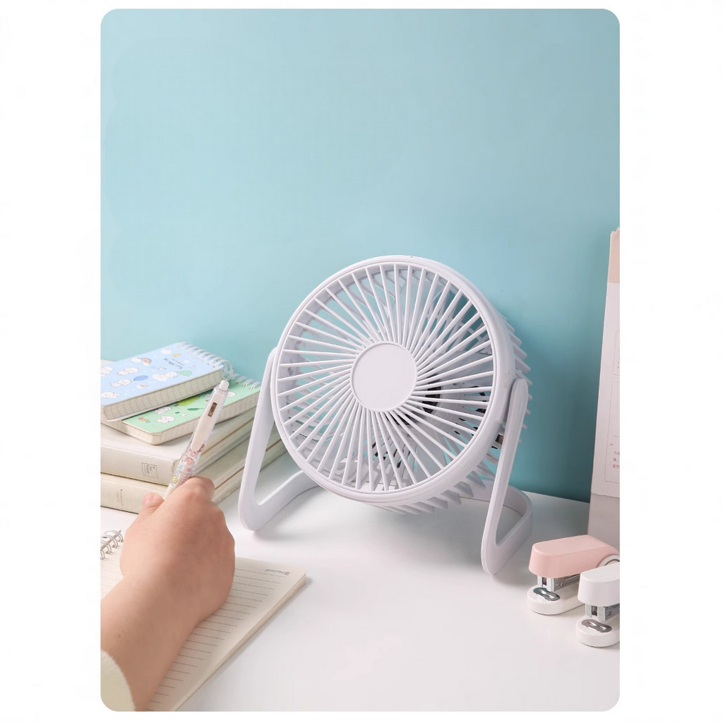 Fan USB Plug-In Mini Desktop, Silent Small Office Fan