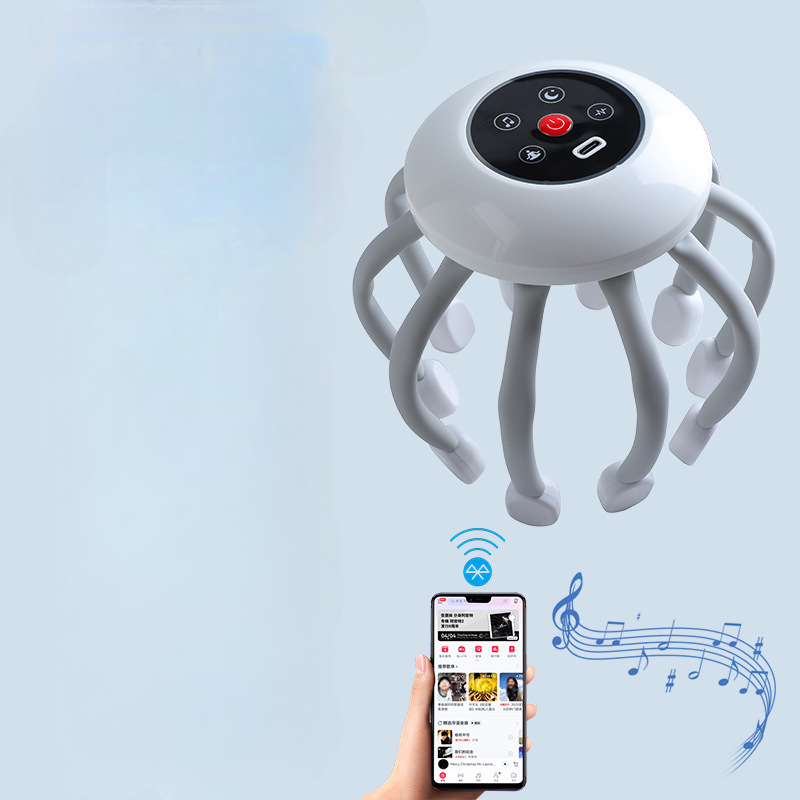 Bluetooth Music Head Massager, Octopus Massager, Multi-Dimensional Relaxation, Scalp Relaxation, Dredging Massage