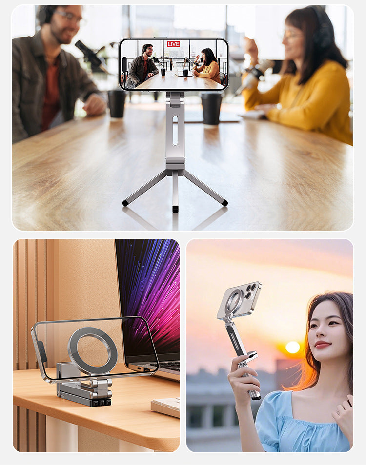 Alloy Magnetic Folding Stand Mobile Phone Travel Magsafe Stand Rotation Customizable