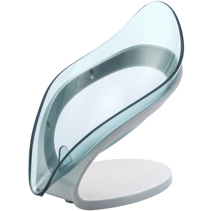 Leaf Soap Holder With Suction Cup, Punch-Free Design, No Water Accumulation, Bathroom And Laundry Storage Rack