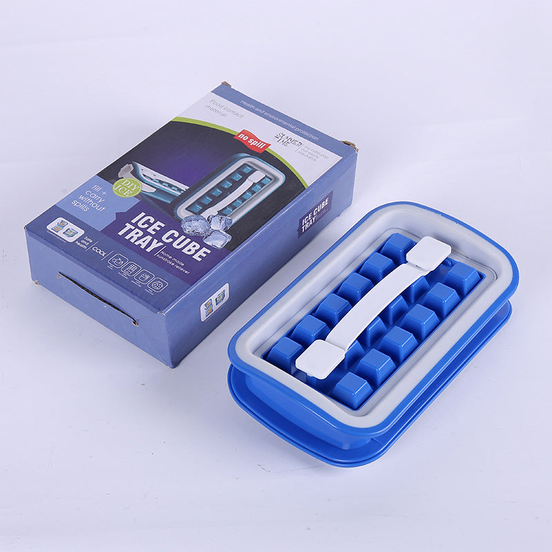 Household Foldable Ice Cube Pot, Ice Making Box, Silicone Square Ice Cube Mold, Frozen Water Kettle, Ice Making Storage Box