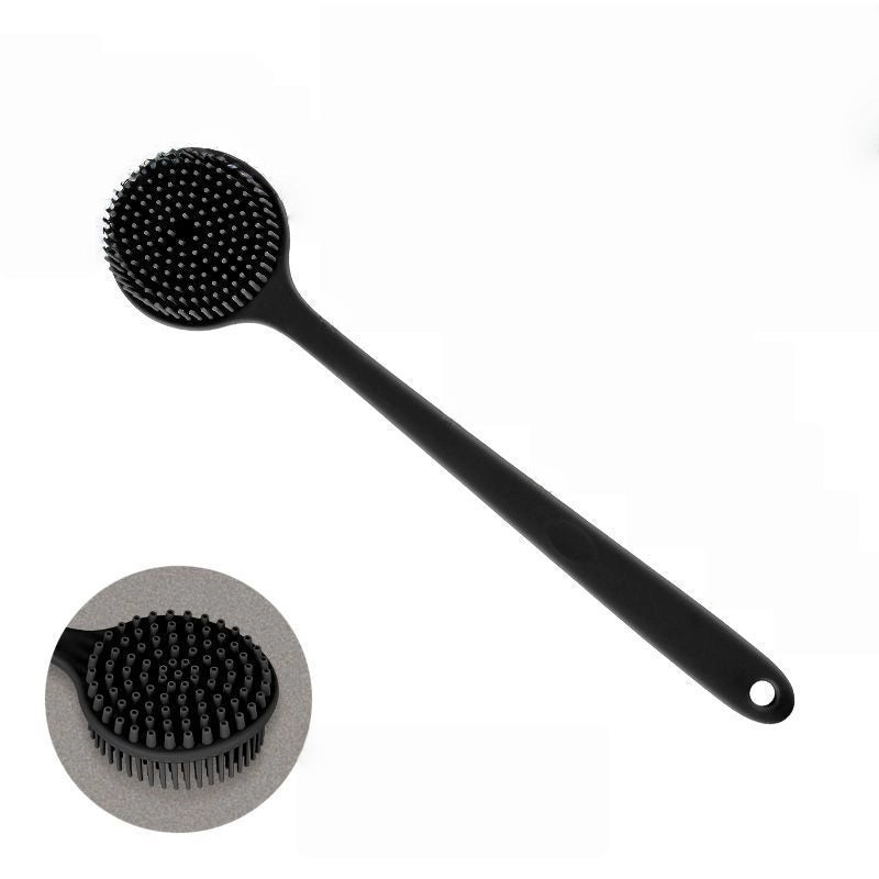 Silicone Long Handle Bath Brush – Soft Bristle Body Scrubber, Back Brush for Comfortable Cleaning