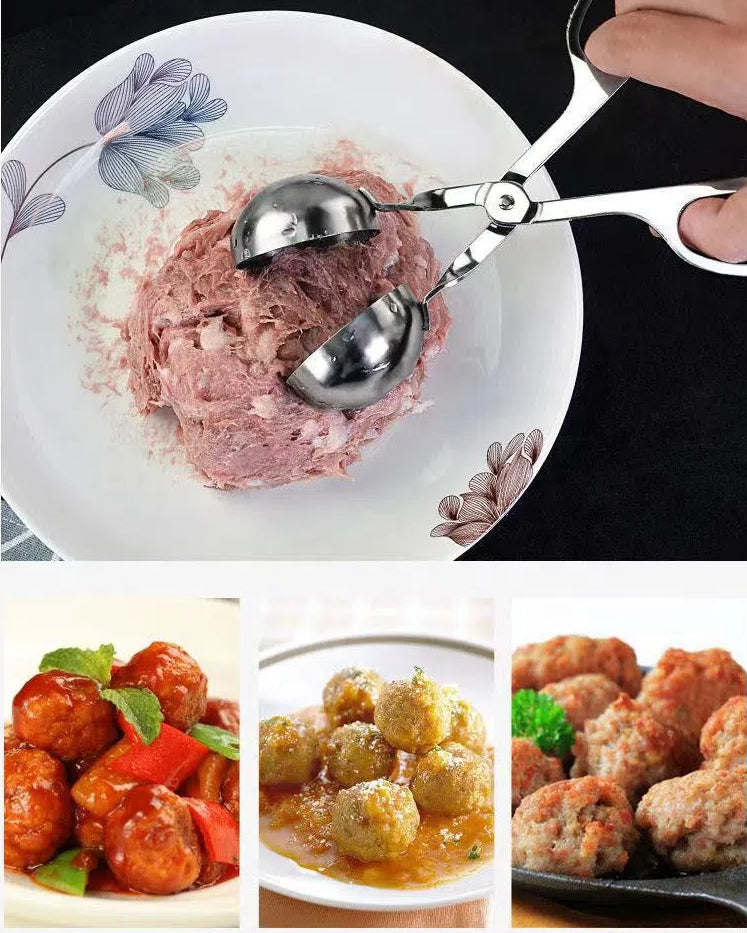 Stainless Steel Meatball Maker – Douyin Rice Ball Mold & Kitchen Croquette Tool, Non-Stick Meatball Scoop Clip for Household Cooking