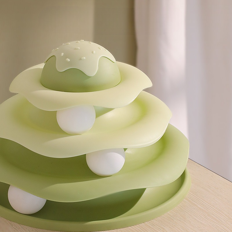 Cat Toy, Self-Entertainment Turntable Ball, Cat Boredom Amuse Cat Artifact, Kitten Ice Cream Play Plate Cat Toy