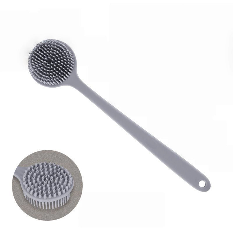 Silicone Long Handle Bath Brush – Soft Bristle Body Scrubber, Back Brush for Comfortable Cleaning