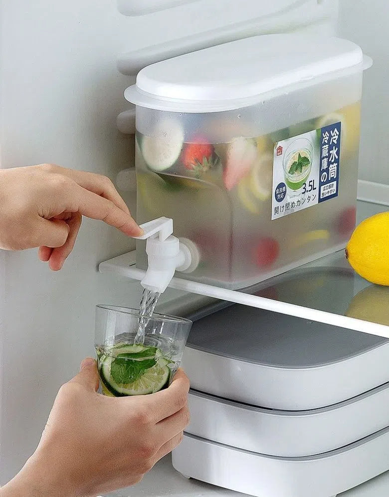 Cold Water Kettle with Faucet – Large Capacity Summer Beverage Dispenser for Refrigerator, Ice Water, Juice, Fruit Tea & Flower Tea Bucket for Home Use