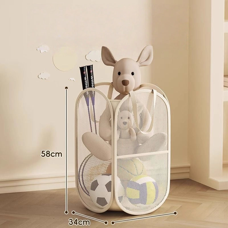 Kids’ Toy Storage Basket – Large Capacity Plush Organizer for Toys, Clothes & Laundry – Foldable & Portable for Home Use
