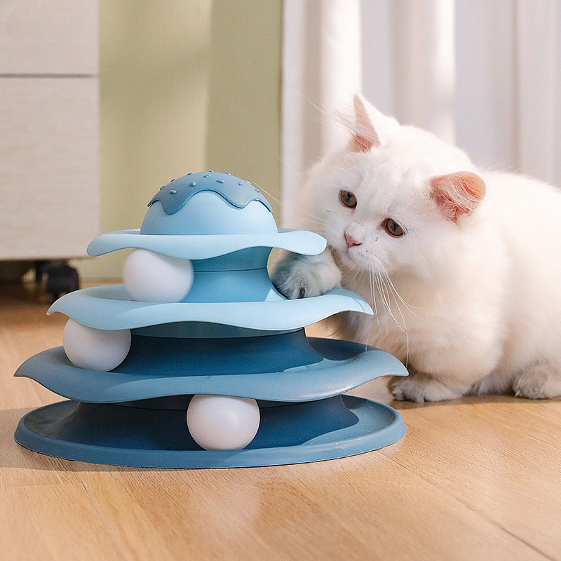 Cat Toy, Self-Entertainment Turntable Ball, Cat Boredom Amuse Cat Artifact, Kitten Ice Cream Play Plate Cat Toy