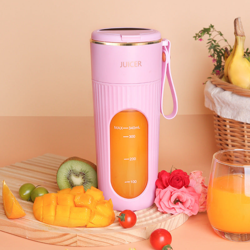 New Home Mini Rechargeable, Small Portable Juicer with Carry-On Cup, Juice Squeezer