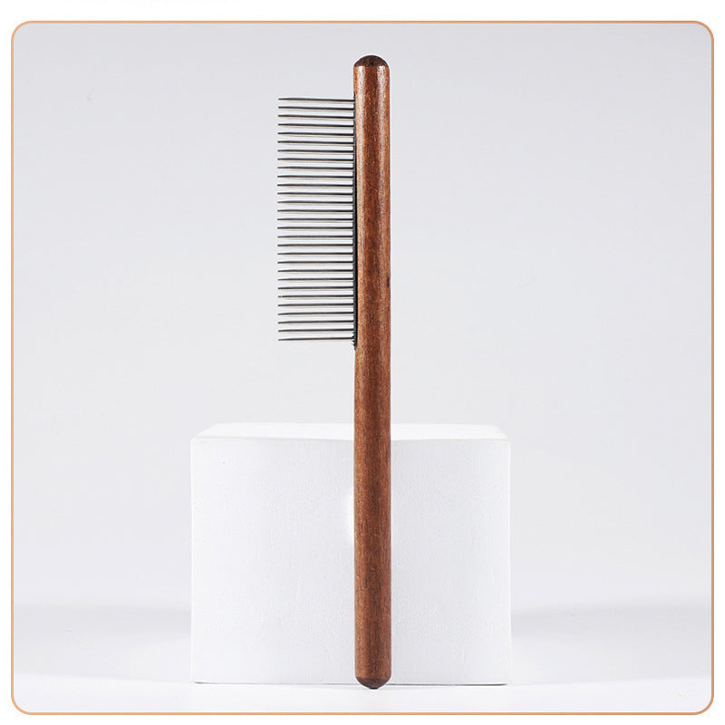 Pet Comb, Dense Tooth Comb, Cat Dog Remove Loose Hair, Solid Wood Comb, Pet Cleaning and Grooming, Special Flea Comb