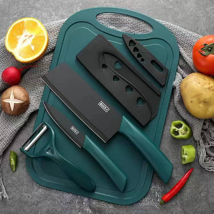 Stainless Steel Kitchen Knife Set, Fruit Knife, Food Supplement, Household Kitchen Knife, Cutting Board, Full Set