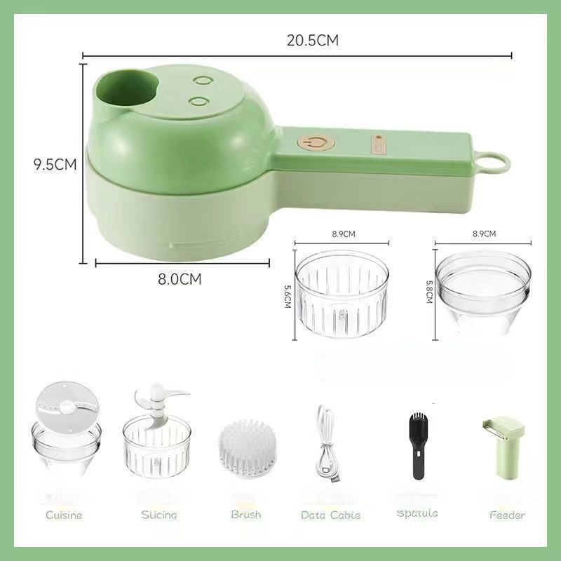 Electric Multifunctional Handheld Food Processor, Garlic Pounding, Minced Meat, Slicing, Cooking Food Supplement