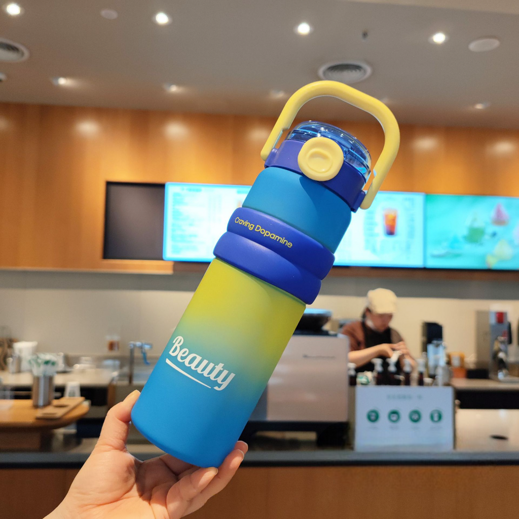 Sports Water Cup, School Straw Plastic Cup, Portable Cup