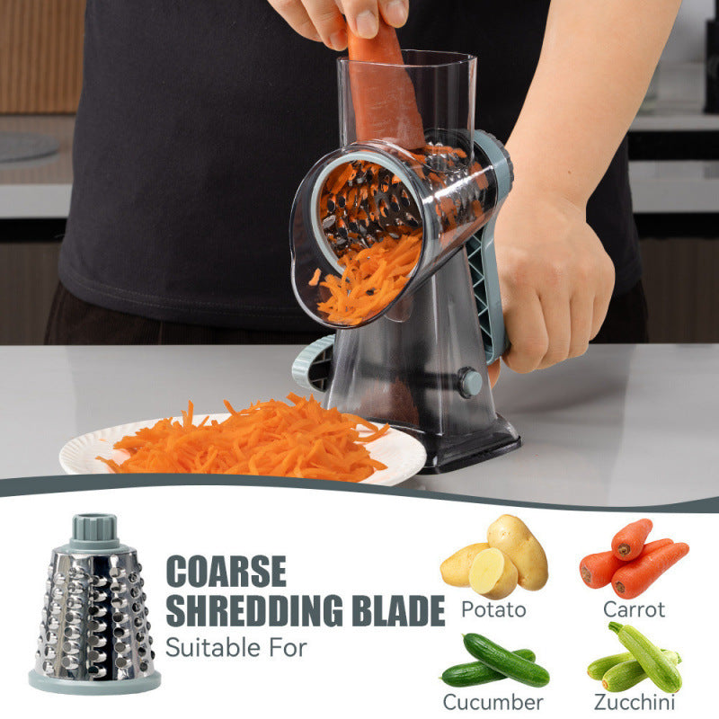 Multifunctional Hand Rock Cylinder Vegetable Cutter, Home Kitchen Vegetable Grater, Practical Kitchen Gadget, Slicer